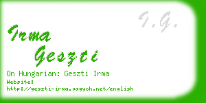 irma geszti business card